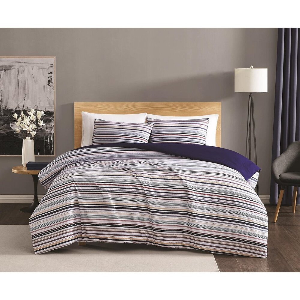 NWT Truly Soft Teagan Stripe Multiple 3-Piece Duvet Set Striped Duvet Brown King